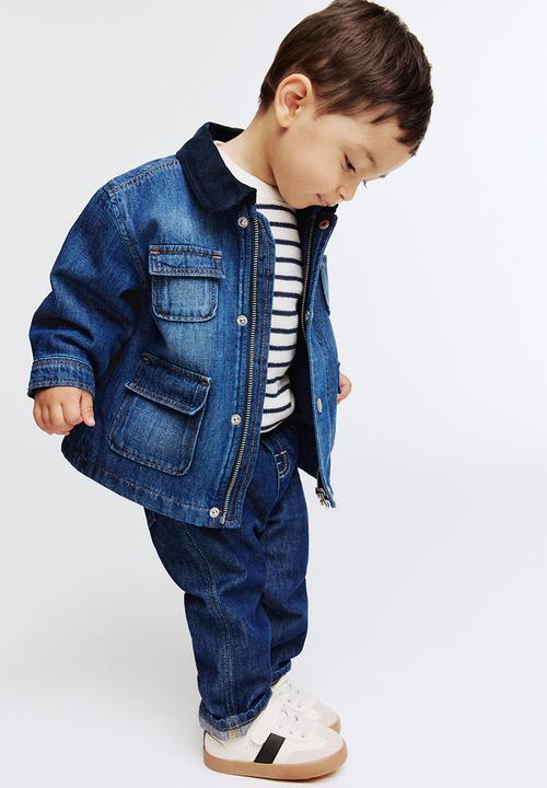 H&M - Corduroy-collar denim jacket - denim blue