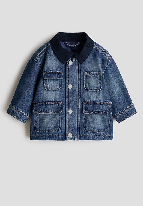 H&M - Corduroy-collar denim jacket - denim blue