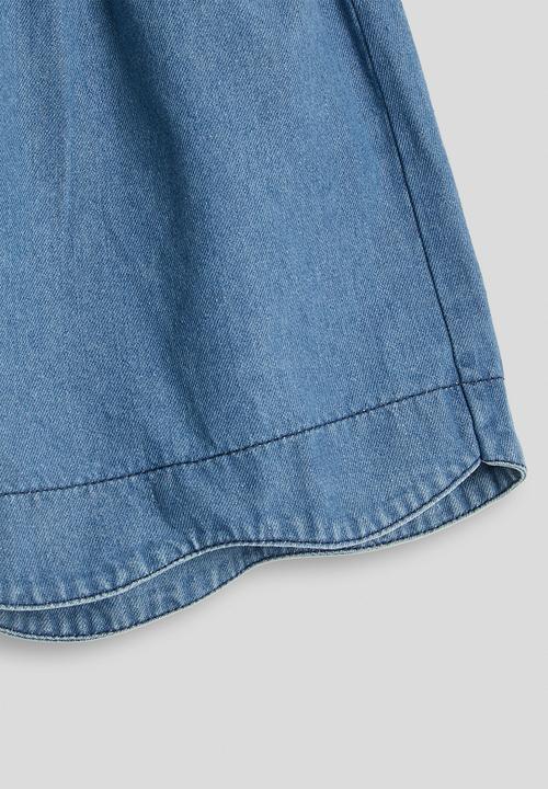 Pop Candy - Denim scallop edge blouse and shorts - blue