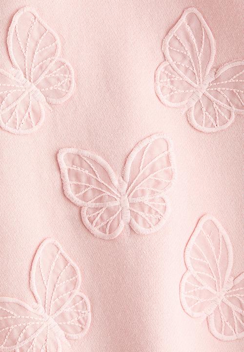H&M - Motif-detail sweatshirt - light pink/butterflies
