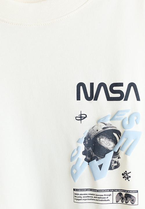 H&M - Loose-fit printed t-shirt - cream/nasa