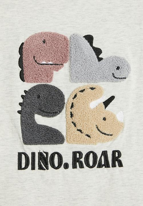 Pop Candy - Dino graphic tee and dino shorts - white/black