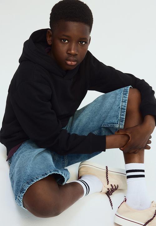 H&M - Brushed-inside hoodie - black