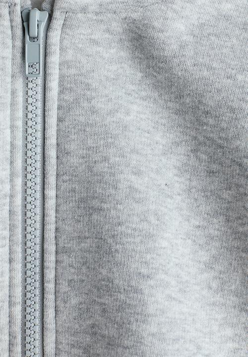 H&M - Brushed-inside zip-through hoodie - light grey