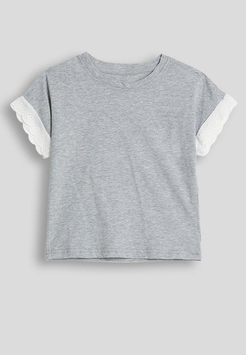 Pop Candy - Anglaise trim sweatset - grey/white