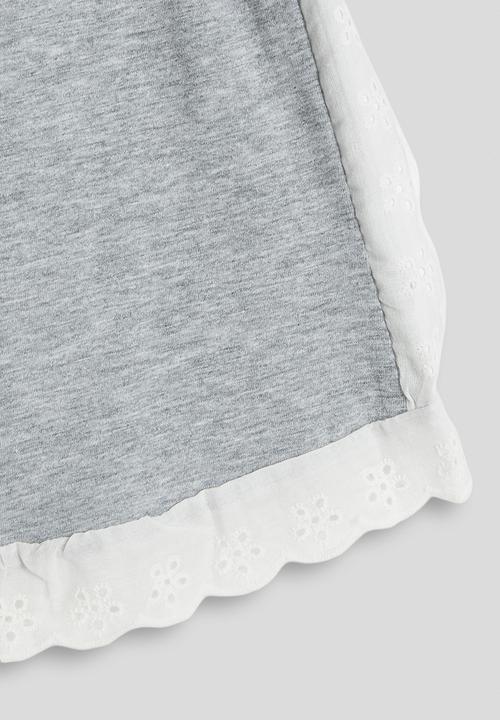 Pop Candy - Anglaise trim sweatset - grey/white
