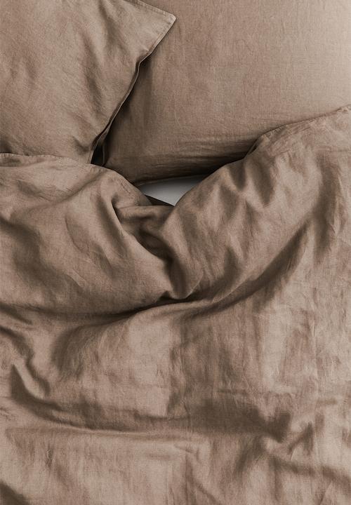 H&M - Linen double/king duvet cover set - mole