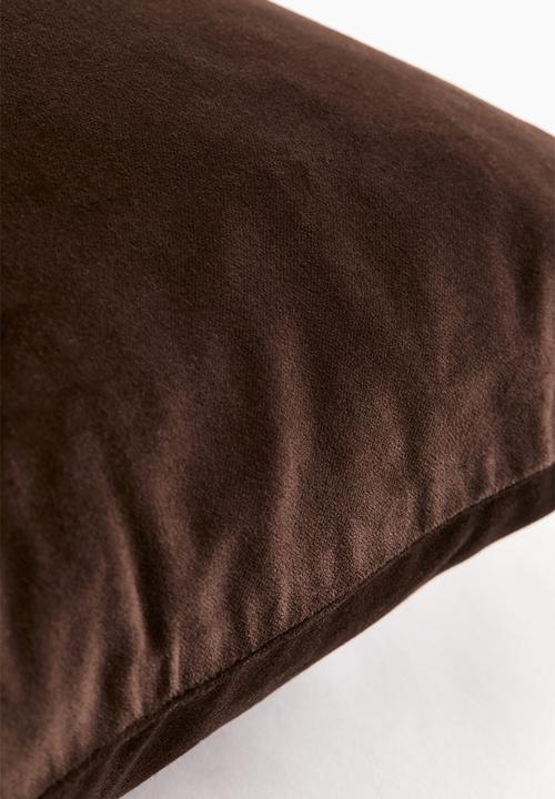 H&M - Cotton velvet cushion cover - dark brown