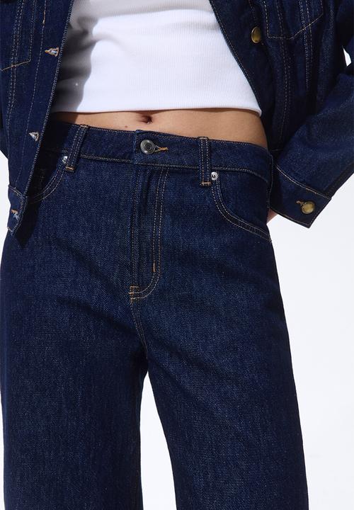 H&M - Wide high jeans - dark denim blue