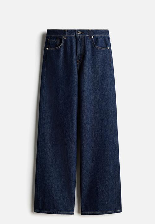H&M - Wide high jeans - dark denim blue
