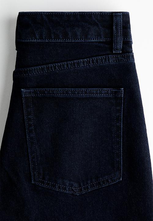 H&M - Wide high waist jeans - navy denim blue