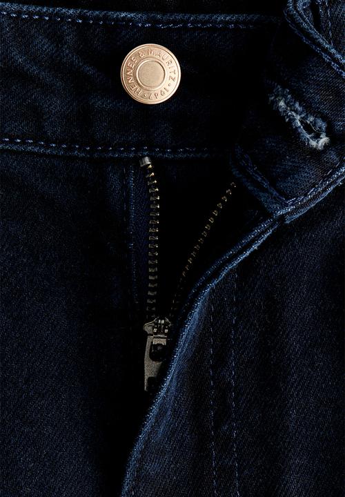 H&M - Wide high waist jeans - navy denim blue