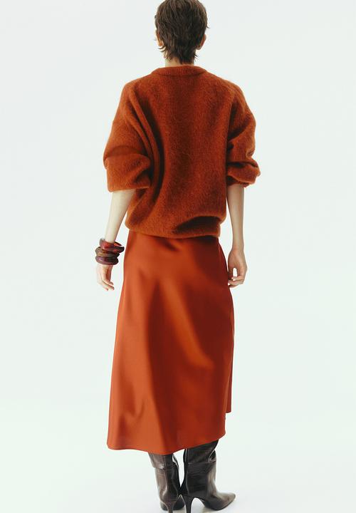 H&M - Midi skirt - burnt orange