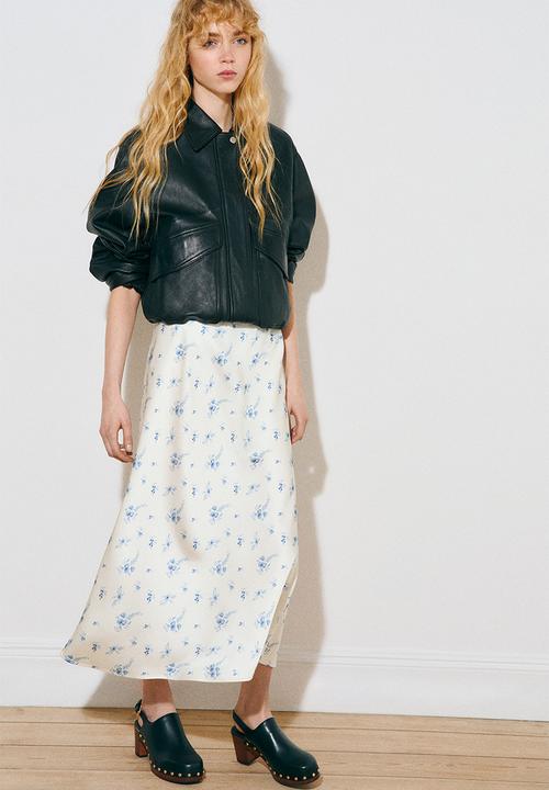 H&M - Midi skirt - white/floral