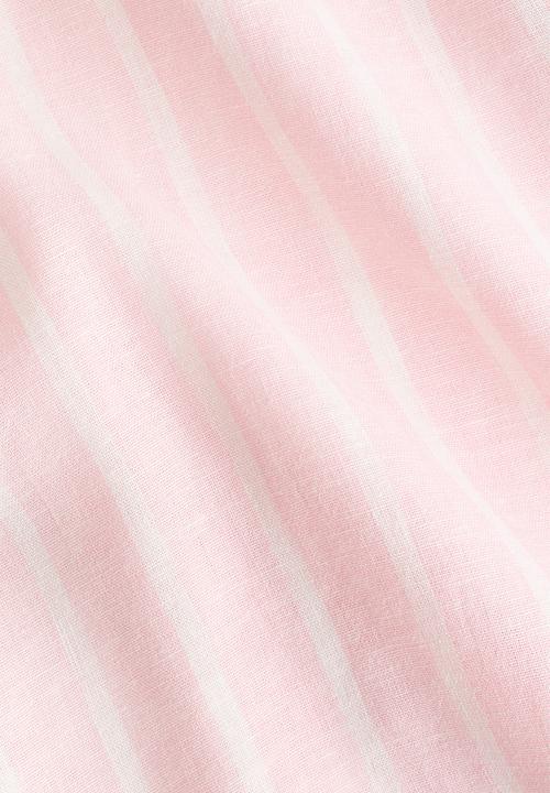 H&M - Linen-blend shirt - light pink/striped