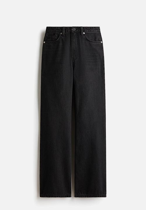 H&M - Wide high waist jeans - washed black