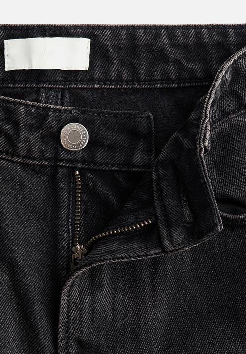 H&M - Wide high waist jeans - washed black