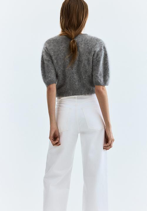 H&M - Wide high waist jeans - white