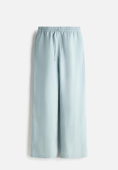 H&M - Linen-blend trousers - light turquoise