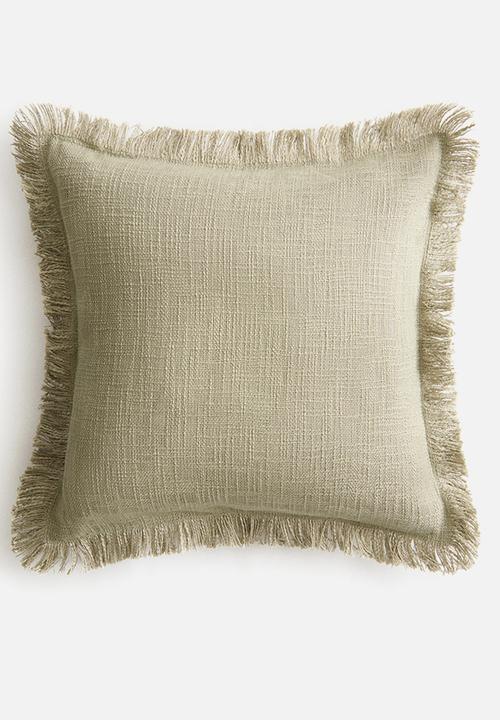 H&M - Slub weave cushion cover - sage green