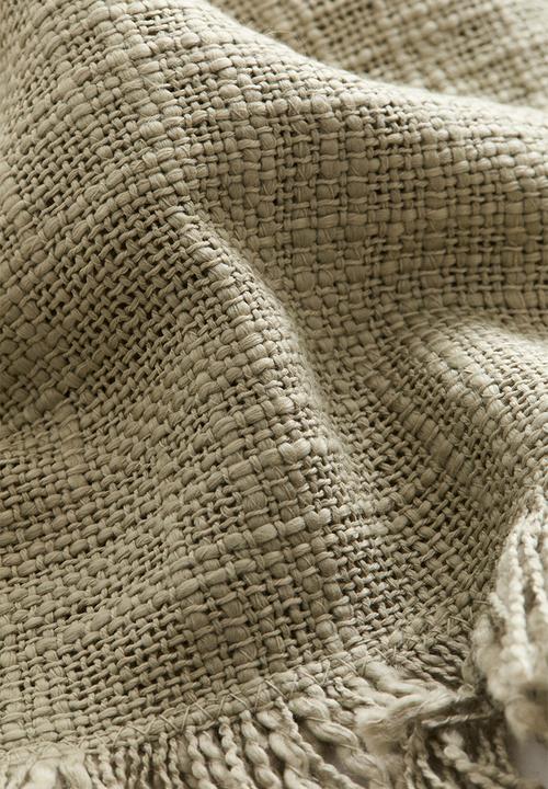 H&M - Slub weave cushion cover - sage green