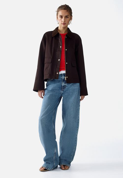 H&M - Corduroy-collar jacket - dark brown