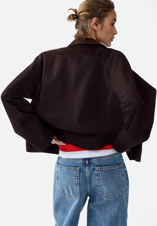 H&M - Corduroy-collar jacket - dark brown