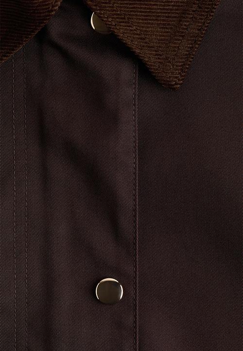 H&M - Corduroy-collar jacket - dark brown