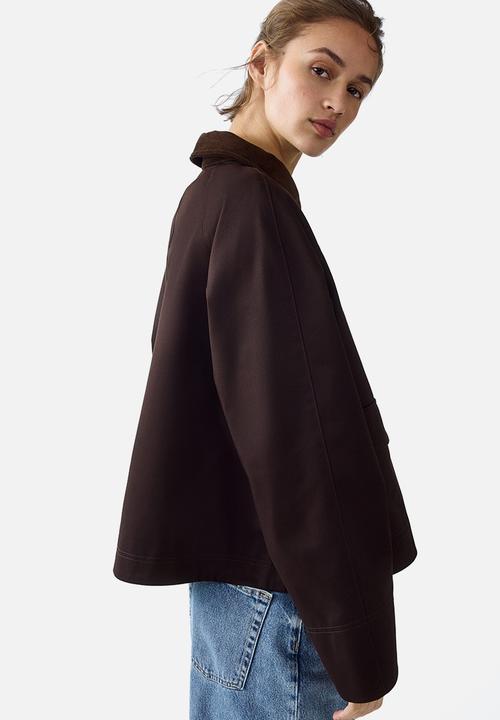 H&M - Corduroy-collar jacket - dark brown
