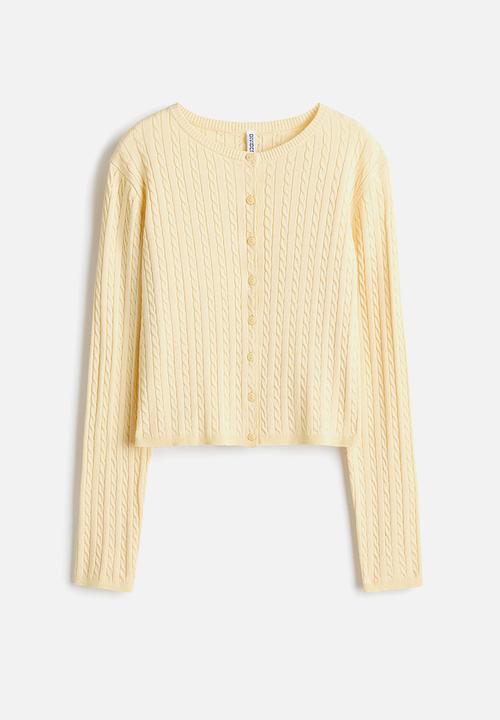 H&M - Cable-knit cardigan - light yellow