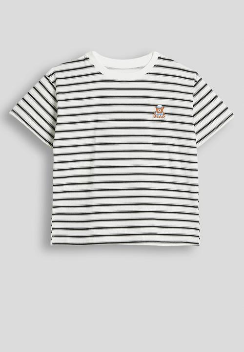 Pop Candy - Crew neck tee & shorts - black stripes & black