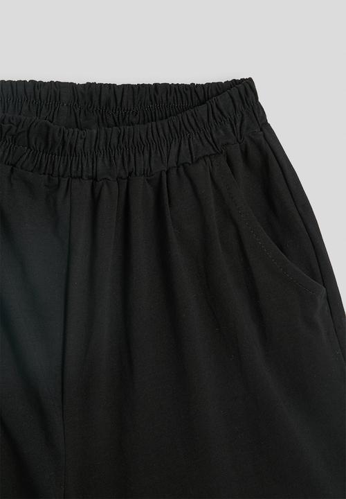 Pop Candy - Crew neck tee & shorts - black stripes & black