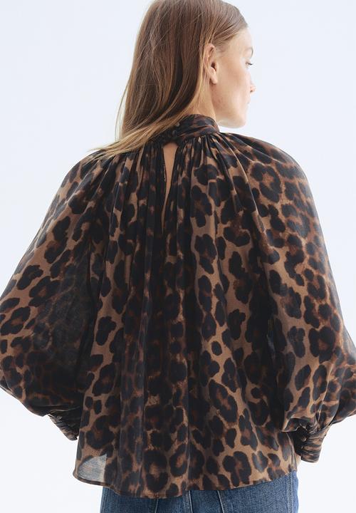 H&M - Draped blouse - brown/leopard print