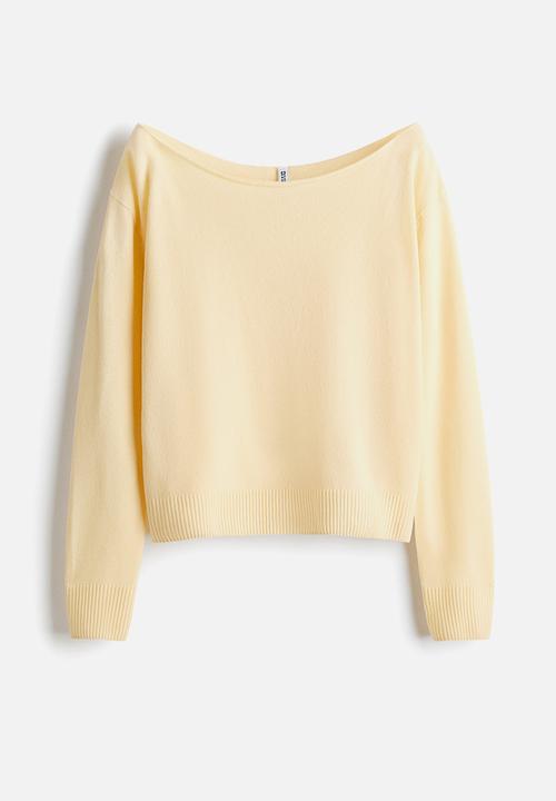 H&M - Off-the-shoulder jumper - light yellow