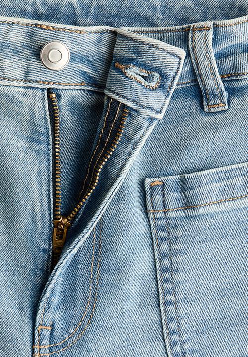 H&M - Wide high waist jeans - light denim blue