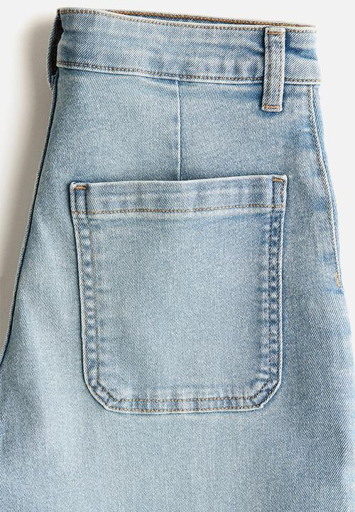 H&M - Wide high waist jeans - light denim blue