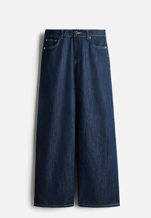 H&M - Wide regular waist jeans - dark denim blue