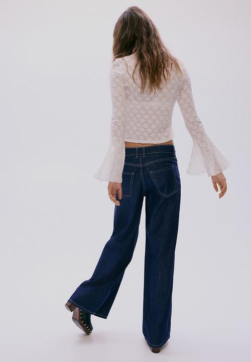 H&M - Wide regular waist jeans - dark denim blue
