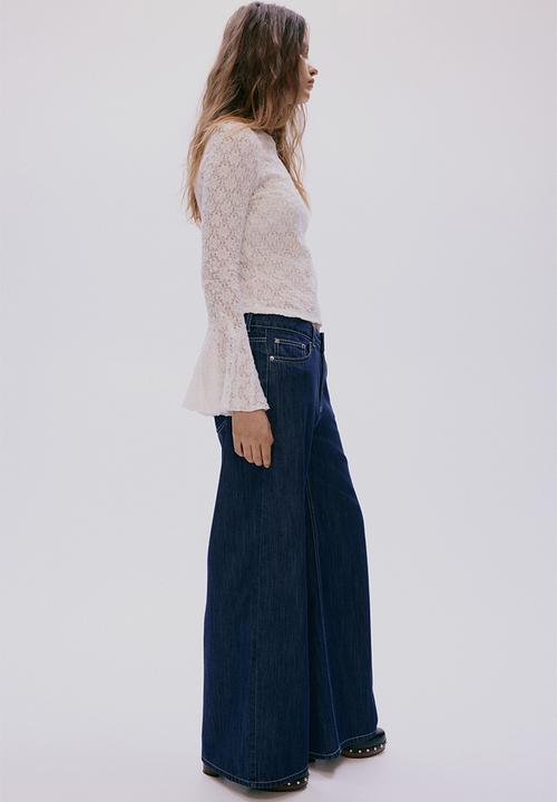 H&M - Wide regular waist jeans - dark denim blue