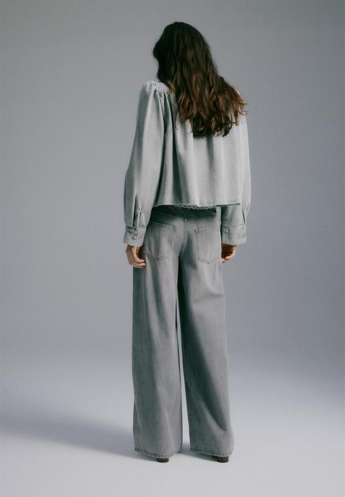H&M - Wide regular waist jeans - grey
