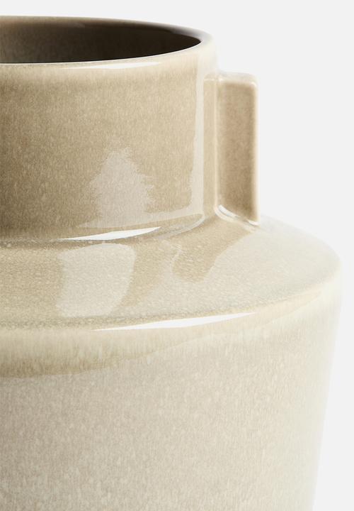 H&M - Large reactive-glaze stoneware vase - khaki beige