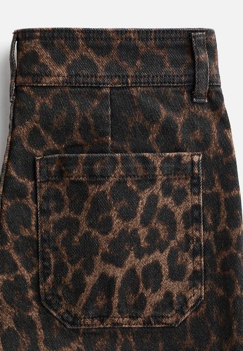 H&M - Flared high jeans - brown/leopard print