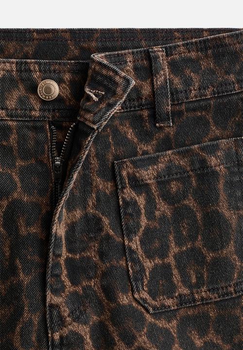 H&M - Flared high jeans - brown/leopard print