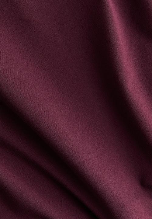 H&M - Padded-cup microfibre body - burgundy