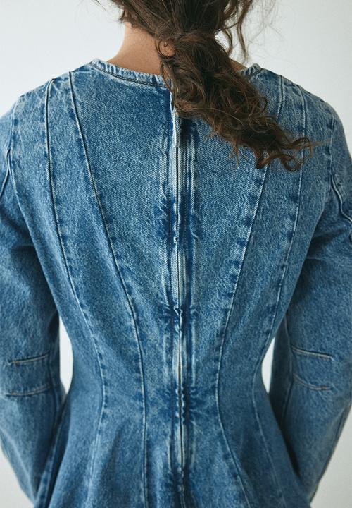 H&M - Flared-skirt denim dress - denim blue