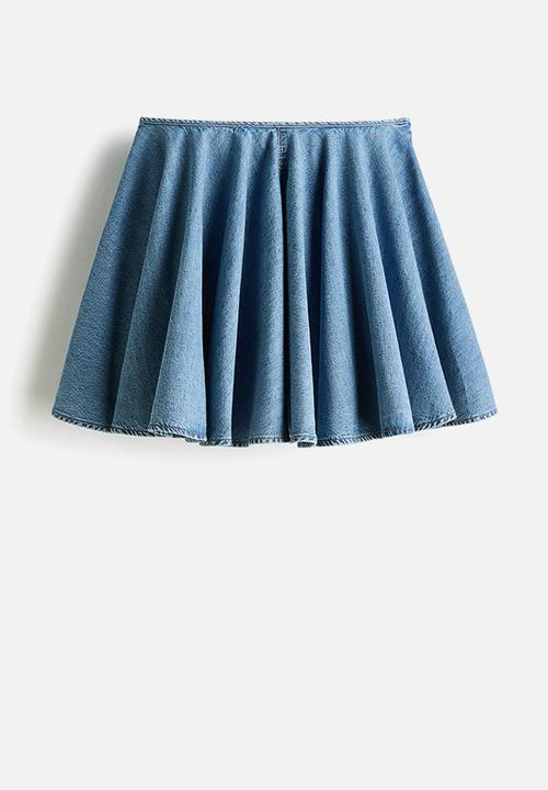 H&M - Flared denim skirt - denim blue