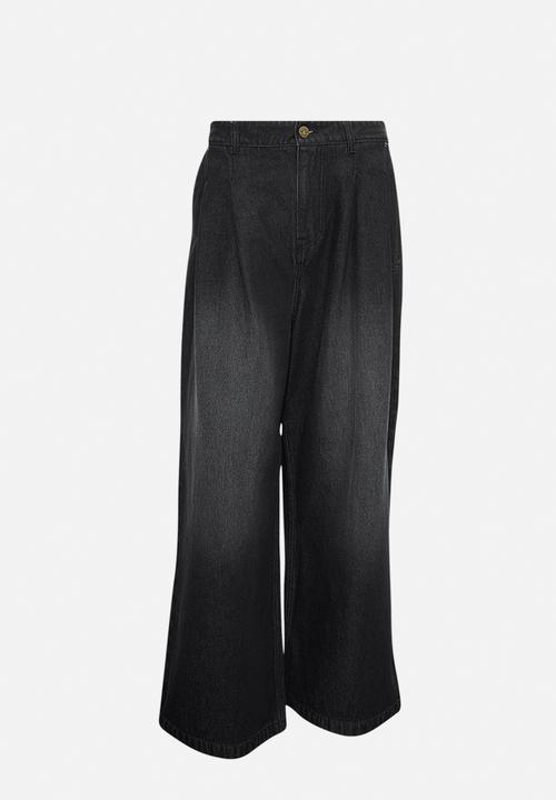 adidas Originals -  Originals Jeans Mid-Rise Wide Leg Denim  - True Black 