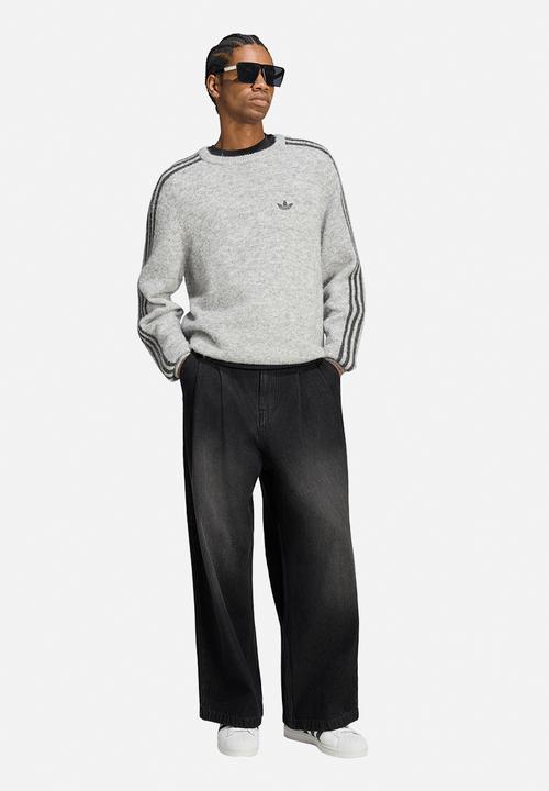 adidas Originals -  Originals Jeans Mid-Rise Wide Leg Denim  - True Black 