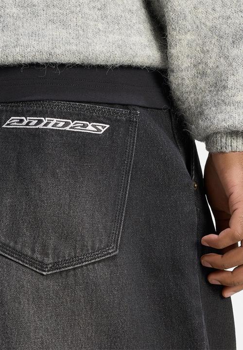 adidas Originals -  Originals Jeans Mid-Rise Wide Leg Denim  - True Black 