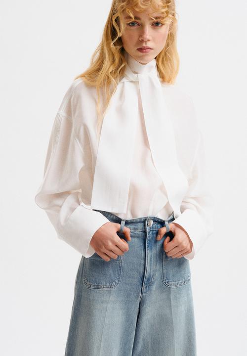 H&M - Wide high jeans - light denim blue